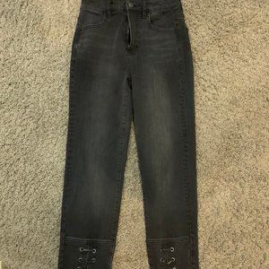 Super stretch lace up jeans